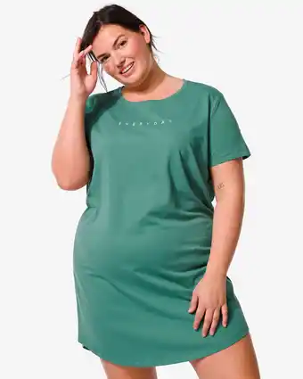 HEMA Hema dames nachthemd katoen groen (groen) aanbieding