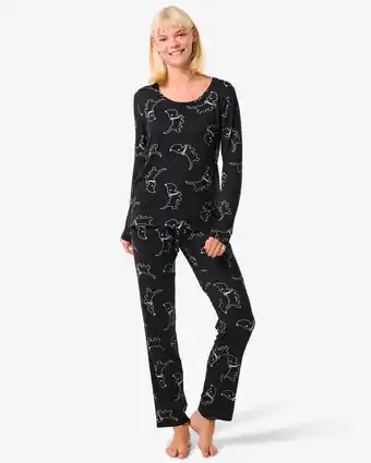 HEMA Hema takkie damespyjama micro zwart (zwart) aanbieding