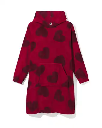 HEMA Hema damessnuggie met harten rood (rood) aanbieding