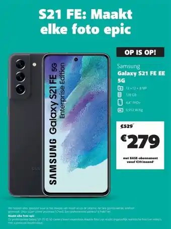 Base Samsung galaxy s21 fe ee 5g aanbieding
