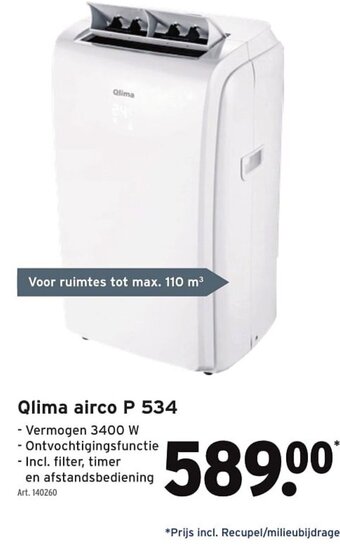 GAMMA Qlima airco P 534 aanbieding
