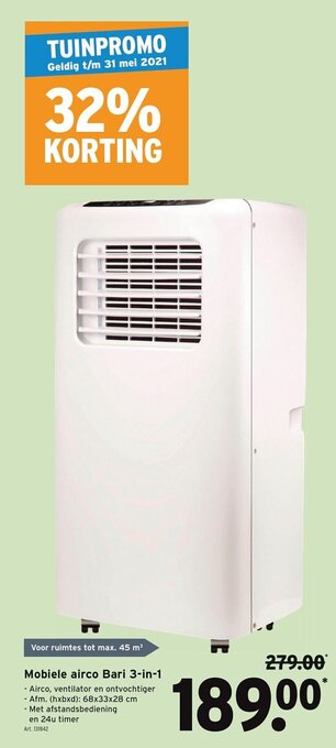 GAMMA Mobiele airco Bari 3-in-1 aanbieding
