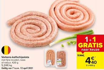Carrefour Varkens-kalfschipolata aanbieding