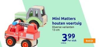 Action Mini matters houten voertuig aanbieding