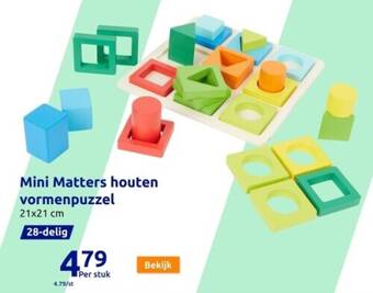 Action Mini matters houten vormenpuzzel aanbieding