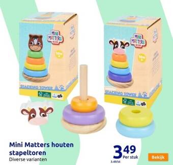 Action Mini matters houten stapeltoren aanbieding