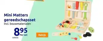 Mini matters houten gereedschapskoffer