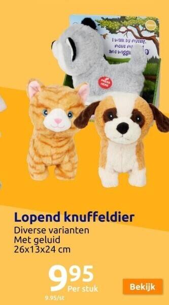 Action Lopend knuffeldier aanbieding
