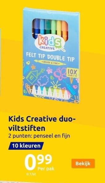 Action Kids creative viltstiften met dubbele punt aanbieding