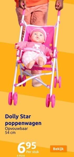 Action Dolly star poppenwagen aanbieding