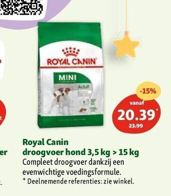 Maxi Zoo Royal canin droogvoer hond 3,5 kg > 15 kg aanbieding
