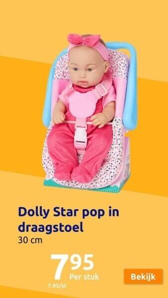 Action Dolly star pop in draagstoel aanbieding