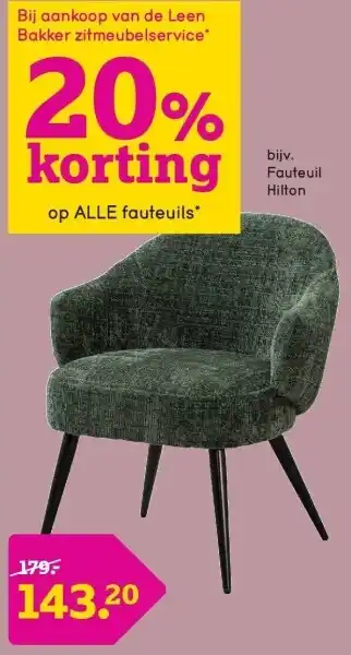 Leen Bakker Fauteuil hilton aanbieding