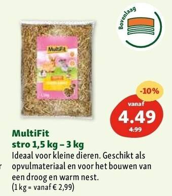 Maxi Zoo Multifit stro 1,5 kg - 3 kg aanbieding
