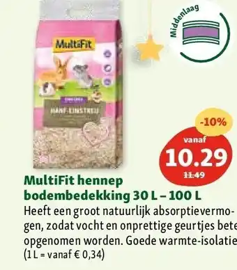 Maxi Zoo Multifit hennep bodembedekking 30 l - 100 l aanbieding