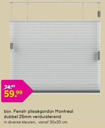 Leen Bakker Fenstr plisségordijn montreal dubbel 25mm verduisterend aanbieding