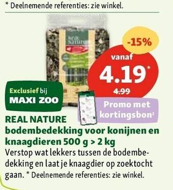 Maxi Zoo Real nature bodembedekking voor konijnen en knaagdieren 500 g > 2 kg aanbieding