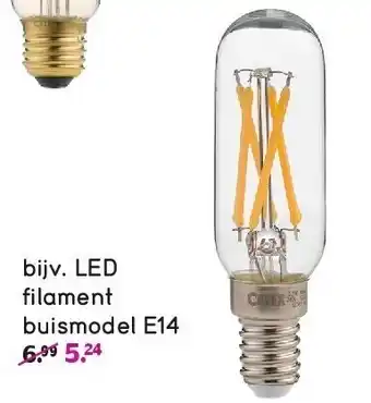Leen Bakker Led filament buismodel e14 aanbieding