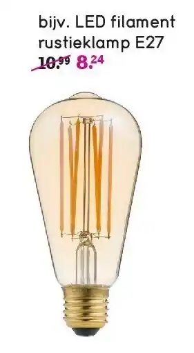 Leen Bakker Led filament rustieklamp e27 aanbieding