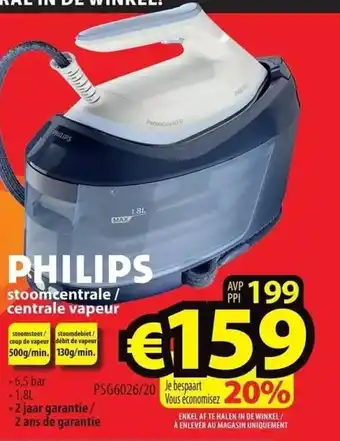 ElectroStock Philips stoomcentrale / centrale vapeur aanbieding