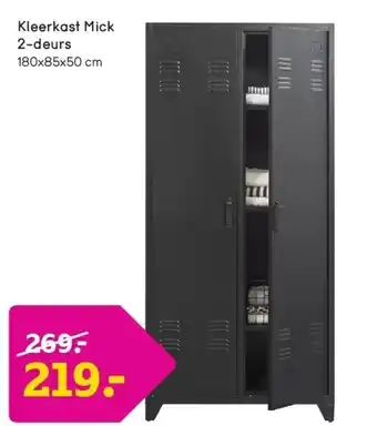 Leen Bakker Kleerkast mick 2-deurs aanbieding