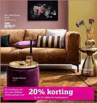 Leen Bakker Zetel rosaly 3-zits aanbieding