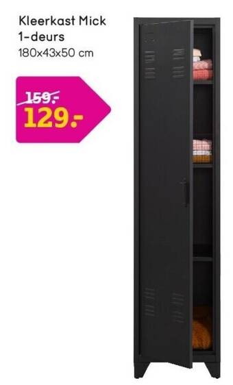 Leen Bakker Kleerkast mick 1-deurs aanbieding