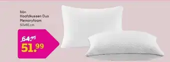 Leen Bakker Hoofdkussen duo memoryfoam aanbieding