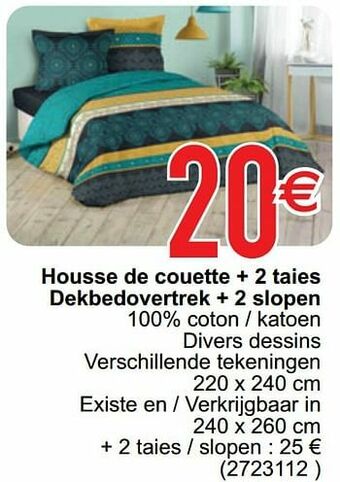 Cora Housse de couette + 2 taies dekbedovertrek + 2 slopen aanbieding
