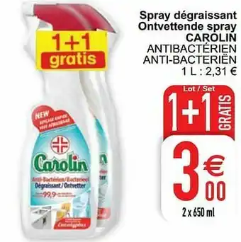 Cora Spray dégraissant ontvettende spray carolin antibactérien anti-bacteriën aanbieding