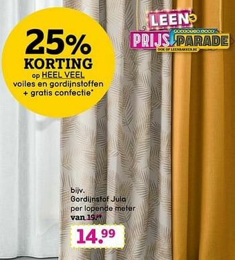 Leen Bakker Gordijnstof jula aanbieding