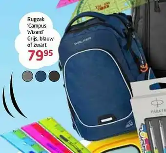 Vavantas Rugzak campus wizard grijs, blauw of zwart aanbieding