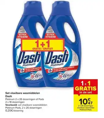 Carrefour Set vloebare wasmiddelen Dash aanbieding