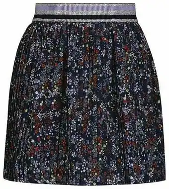 HEMA HEMA Kinderrok Plissé Bloemen Donkerblauw (donkerblauw) aanbieding