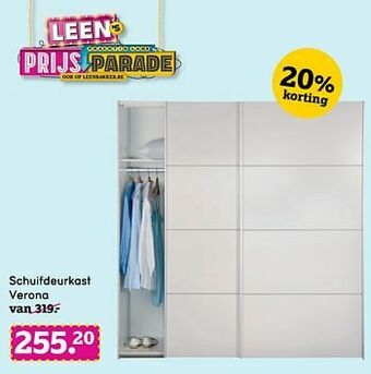 Leen Bakker Schuifdeurkast verona aanbieding