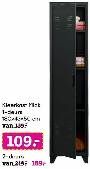 Leen Bakker Kleerkast mick 1-deurs aanbieding