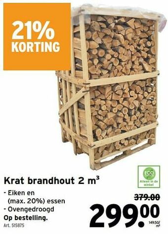GAMMA Krat brandhout aanbieding
