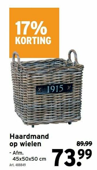 GAMMA Haardmand op wielen aanbieding