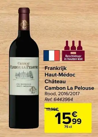 Frankrijk haut-médoc château cambon la pelouse rood, 2016-2017