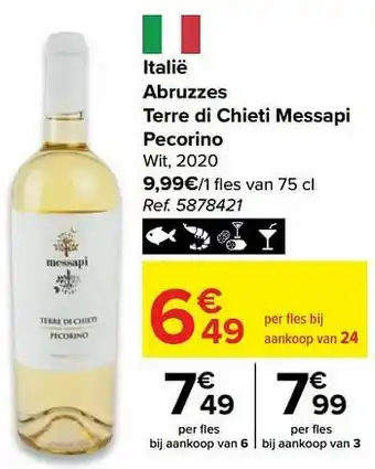 Carrefour Market Italië abruzzes terre di chieti messapi pecorino wit aanbieding