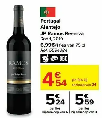 Carrefour Market Portugal alentejo jp ramos reserva rood aanbieding
