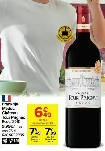 Carrefour Frankrijk médoc château tour prignac rood, 2018 aanbieding