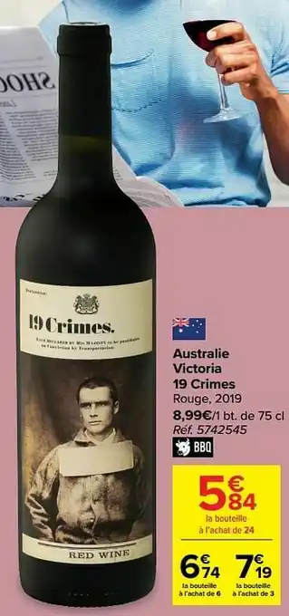 Carrefour Market Australie victoria 19 crimes rouge aanbieding