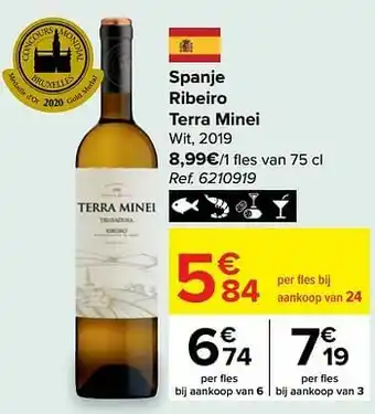Carrefour Market Spanje ribeiro terra minei wit aanbieding