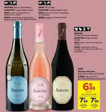 Carrefour Market Italië veneto amicone rood wit of rosé aanbieding