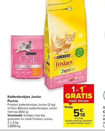 Carrefour Kattenbrokjes Junior Purina aanbieding