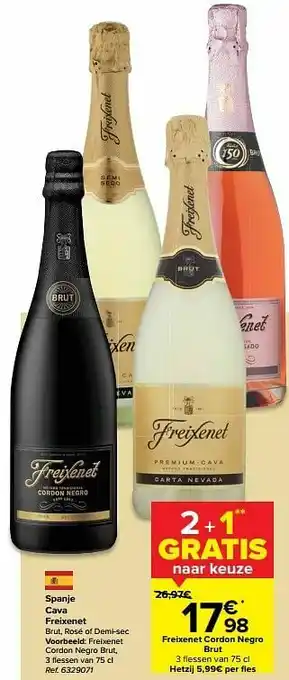 Carrefour Market Spanje cava freixenet cordon negro brut aanbieding