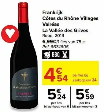 Frankrijk côtes du rhône villages valréas la vallée des grives rood