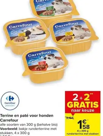 Carrefour Terrine en paté voor honden Carrefour aanbieding