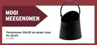 Pelletemmer 28x25 cm gelakt staal